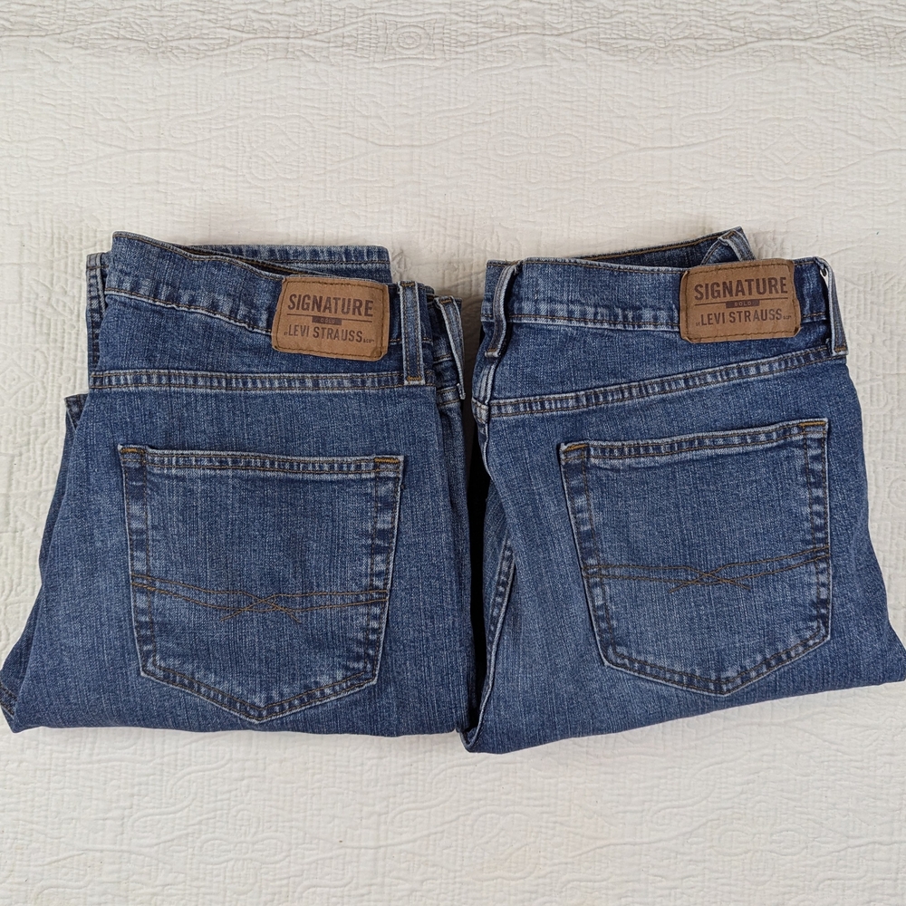 Levi's‎ Signature Classic Blue Straight-Leg Jeans Men's 36x30 Lot (2)